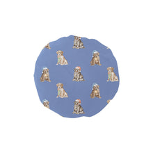 Load image into Gallery viewer, Watercolor Delight Labrador Puppies Christmas Elastic Reusable Shower Caps-Accessories-Accessories, Christmas, Dog Mom Gifts, Labrador-Slate Blue-ONE SIZE-9