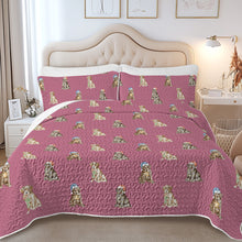 Load image into Gallery viewer, Watercolor Delight Labrador Puppies Christmas Quilted Bedding Set-Bedding-Bedding,Blankets,Christmas,Home Decor-8