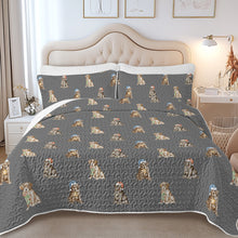 Load image into Gallery viewer, Watercolor Delight Labrador Puppies Christmas Quilted Bedding Set-Bedding-Bedding,Blankets,Christmas,Home Decor-9
