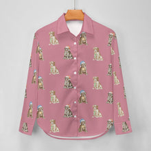 Load image into Gallery viewer, Watercolor Delight Labrador Puppies Christmas Women's Shirt-Apparel-Apparel, Christmas, Dog Mom Gifts, Labrador, Shirt-16