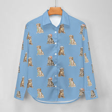 Load image into Gallery viewer, Watercolor Delight Labrador Puppies Christmas Women's Shirt-Apparel-Apparel, Christmas, Dog Mom Gifts, Labrador, Shirt-19