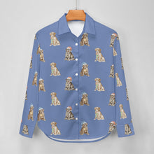 Load image into Gallery viewer, Watercolor Delight Labrador Puppies Christmas Women's Shirt-Apparel-Apparel, Christmas, Dog Mom Gifts, Labrador, Shirt-22