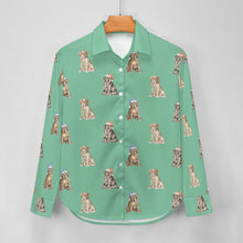 Load image into Gallery viewer, Watercolor Delight Labrador Puppies Christmas Women's Shirt-Apparel-Apparel, Christmas, Dog Mom Gifts, Labrador, Shirt-25