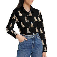 Load image into Gallery viewer, Watercolor Delight Labrador Puppies Christmas Women's Shirt-Apparel-Apparel, Christmas, Dog Mom Gifts, Labrador, Shirt-38