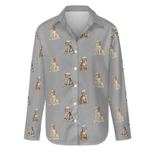 Load image into Gallery viewer, Watercolor Delight Labrador Puppies Christmas Women's Shirt-Apparel-Apparel, Christmas, Dog Mom Gifts, Labrador, Shirt-DarkGray-S-32