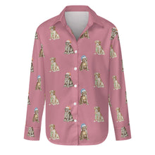 Load image into Gallery viewer, Watercolor Delight Labrador Puppies Christmas Women's Shirt-Apparel-Apparel, Christmas, Dog Mom Gifts, Labrador, Shirt-PaleVioletRed-S-39