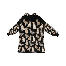 Load image into Gallery viewer, Watercolor Delight Labradors Blanket Hoodie-Blanket-Apparel, Blanket Hoodie, Blankets, Dog Mom Gifts, Labrador-Midnight Black-ONE SIZE-8