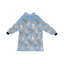 Load image into Gallery viewer, Watercolor Delight Labradors Blanket Hoodie-Blanket-Apparel, Blanket Hoodie, Blankets, Dog Mom Gifts, Labrador-Sky Blue-ONE SIZE-20