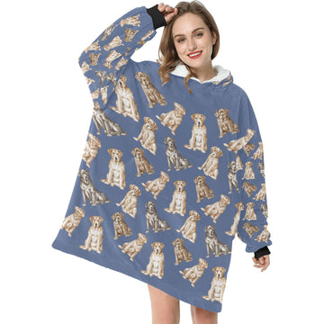 Watercolor Delight Labradors Blanket Hoodie 360x