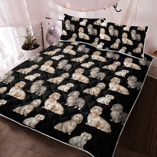 Load image into Gallery viewer, Watercolor Delight Long Haired Dachshunds Quilted Bedding Set-Bedding-Bedding, Blankets, Dachshund, Home Decor-5