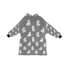 Load image into Gallery viewer, Watercolor Delight Samoyeds Blanket Hoodie-Blanket-Apparel, Blanket Hoodie, Blankets, Dog Mom Gifts, Samoyed-Parisian Gray-ONE SIZE-8