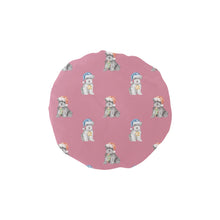 Load image into Gallery viewer, Watercolor Delight Schnauzer Puppies Christmas Elastic Reusable Shower Caps-Accessories-Accessories, Christmas, Dog Mom Gifts, Schnauzer-Dusty Pink-ONE SIZE-5