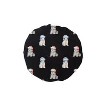 Load image into Gallery viewer, Watercolor Delight Schnauzer Puppies Christmas Elastic Reusable Shower Caps-Accessories-Accessories, Christmas, Dog Mom Gifts, Schnauzer-Midnight Black-ONE SIZE-17