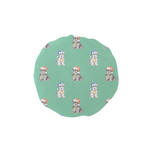 Load image into Gallery viewer, Watercolor Delight Schnauzer Puppies Christmas Elastic Reusable Shower Caps-Accessories-Accessories, Christmas, Dog Mom Gifts, Schnauzer-Mint Green-ONE SIZE-13