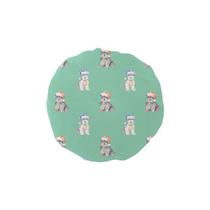 Watercolor Delight Schnauzer Puppies Christmas Elastic Reusable Shower Caps-Accessories-Accessories, Christmas, Dog Mom Gifts, Schnauzer-Mint Green-ONE SIZE-13