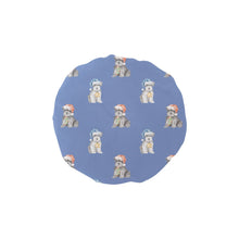 Load image into Gallery viewer, Watercolor Delight Schnauzer Puppies Christmas Elastic Reusable Shower Caps-Accessories-Accessories, Christmas, Dog Mom Gifts, Schnauzer-Slate Blue-ONE SIZE-9