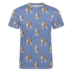 Watercolor Elegance Appenzeller Sennenhunds Men's Cotton T-Shirt-Apparel-Apparel, Appenzeller Sennenhund, Christmas, Dog Dad Gifts, Shirt, T Shirt-19