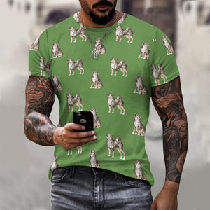 Watercolor Elegance Appenzeller Sennenhunds Men's Cotton T-Shirt-Apparel-Apparel, Appenzeller Sennenhund, Christmas, Dog Dad Gifts, Shirt, T Shirt-21