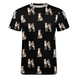 Watercolor Elegance Appenzeller Sennenhunds Men's Cotton T-Shirt-Apparel-Apparel, Appenzeller Sennenhund, Christmas, Dog Dad Gifts, Shirt, T Shirt-4