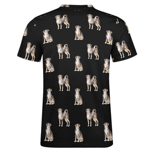 Watercolor Elegance Appenzeller Sennenhunds Men's Cotton T-Shirt-Apparel-Apparel, Appenzeller Sennenhund, Christmas, Dog Dad Gifts, Shirt, T Shirt-5