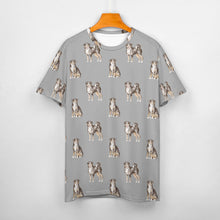 Load image into Gallery viewer, Watercolor Elegance Appenzeller Sennenhunds Men&#39;s Cotton T-Shirt-Apparel-Apparel, Appenzeller Sennenhund, Christmas, Dog Dad Gifts, Shirt, T Shirt-S-Parisian Gray-13