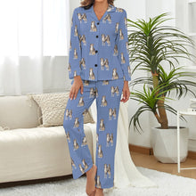 Load image into Gallery viewer, Watercolor Elegance Appenzeller Sennenhunds Pajamas Set for Women-Pajamas-Apparel, Appenzeller Sennenhund, Christmas, Dog Mom Gifts, Pajamas-S-Cornflower Blue-13