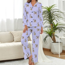 Load image into Gallery viewer, Watercolor Elegance Appenzeller Sennenhunds Pajamas Set for Women-Pajamas-Apparel, Appenzeller Sennenhund, Christmas, Dog Mom Gifts, Pajamas-S-LightSteelBlue-21