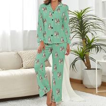 Load image into Gallery viewer, Watercolor Elegance Appenzeller Sennenhunds Pajamas Set for Women-Pajamas-Apparel, Appenzeller Sennenhund, Christmas, Dog Mom Gifts, Pajamas-S-Mint Green-17