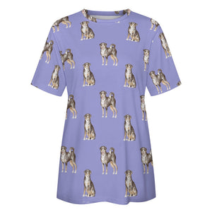 Watercolor Elegance Appenzeller Sennenhunds Women's Cotton T-Shirt AOP-Apparel-Apparel, Appenzeller Sennenhund, Christmas, Dog Mom Gifts, Shirt, T Shirt-34