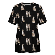 Load image into Gallery viewer, Watercolor Elegance Appenzeller Sennenhunds Women&#39;s Cotton T-Shirt AOP-Apparel-Apparel, Appenzeller Sennenhund, Christmas, Dog Mom Gifts, Shirt, T Shirt-9