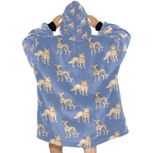 Load image into Gallery viewer, Watercolor Elegance Australian Blue Heeler Blanket Hoodie-17