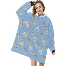 Load image into Gallery viewer, Watercolor Elegance Australian Blue Heeler Blanket Hoodie-Blanket-Apparel, Blanket Hoodie, Blankets, Blue Heeler, Dog Mom Gifts-17