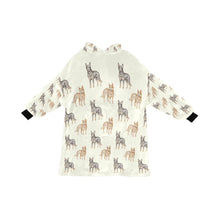 Load image into Gallery viewer, Watercolor Elegance Australian Blue Heeler Blanket Hoodie-Blanket-Apparel, Blanket Hoodie, Blankets, Blue Heeler, Dog Mom Gifts-Ivory-ONE SIZE-1