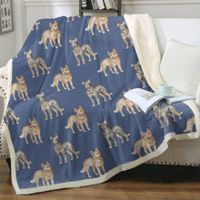Load image into Gallery viewer, Watercolor Elegance Australian Blue Heeler Fleece Blanket - 8 Colors-Blanket-Bedding, Blankets, Blue Heeler, Home Decor-Cornflower Blue-Single-18