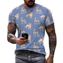 Load image into Gallery viewer, Watercolor Elegance Australian Blue Heeler Men&#39;s Cotton T-Shirt-11