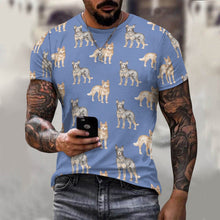 Load image into Gallery viewer, Watercolor Elegance Australian Blue Heeler Men&#39;s Cotton T-Shirt-12