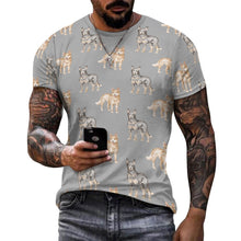 Load image into Gallery viewer, Watercolor Elegance Australian Blue Heeler Men&#39;s Cotton T-Shirt-24