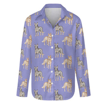 Load image into Gallery viewer, Watercolor Elegance Australian Blue Heeler Women&#39;s Shirt-S-CornflowerBlue_1-28