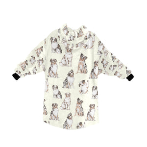 Watercolor Elegance Australian Shepherds Blanket Hoodie-Blanket-Apparel, Australian Shepherd, Blanket Hoodie, Blankets, Christmas, Dog Mom Gifts-4