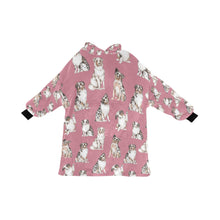 Load image into Gallery viewer, Watercolor Elegance Australian Shepherds Blanket Hoodie-Blanket-Apparel, Australian Shepherd, Blanket Hoodie, Blankets, Christmas, Dog Mom Gifts-Dusty Rose-ONE SIZE-11