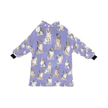 Load image into Gallery viewer, Watercolor Elegance Australian Shepherds Blanket Hoodie-Blanket-Apparel, Australian Shepherd, Blanket Hoodie, Blankets, Christmas, Dog Mom Gifts-Lavender Purple-ONE SIZE-23