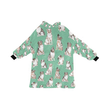 Load image into Gallery viewer, Watercolor Elegance Australian Shepherds Blanket Hoodie-Blanket-Apparel, Australian Shepherd, Blanket Hoodie, Blankets, Christmas, Dog Mom Gifts-Mint Green-ONE SIZE-19