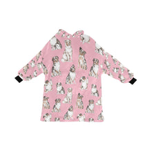 Load image into Gallery viewer, Watercolor Elegance Australian Shepherds Blanket Hoodie-Blanket-Apparel, Australian Shepherd, Blanket Hoodie, Blankets, Christmas, Dog Mom Gifts-Soft Pink-ONE SIZE-7