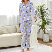 Watercolor Elegance Australian Shepherds Pajamas Set for Women-Pajamas-Apparel, Australian Shepherd, Dog Mom Gifts, Pajamas-22