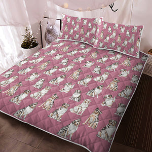 Watercolor Elegance Australian Shepherds Quilted Bedding Set-Bedding-Australian Shepherd, Bedding, Blankets, Home Decor-11