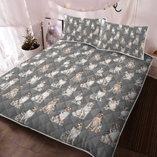 Load image into Gallery viewer, Watercolor Elegance Australian Shepherds Quilted Bedding Set-Bedding-Australian Shepherd, Bedding, Blankets, Home Decor-13