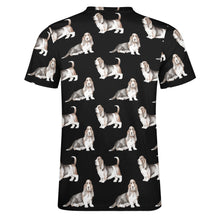 Load image into Gallery viewer, Watercolor Elegance Basset Hounds Men&#39;s Cotton T-Shirt-Apparel-Apparel, Basset Hound, Dog Dad Gifts, T Shirt-10