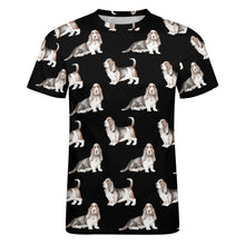 Load image into Gallery viewer, Watercolor Elegance Basset Hounds Men&#39;s Cotton T-Shirt-Apparel-Apparel, Basset Hound, Dog Dad Gifts, T Shirt-14