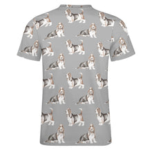 Load image into Gallery viewer, Watercolor Elegance Basset Hounds Men&#39;s Cotton T-Shirt-Apparel-Apparel, Basset Hound, Dog Dad Gifts, T Shirt-16