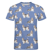 Load image into Gallery viewer, Watercolor Elegance Basset Hounds Men&#39;s Cotton T-Shirt-Apparel-Apparel, Basset Hound, Dog Dad Gifts, T Shirt-19